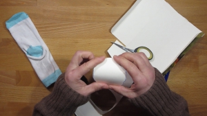 Vouw het kartonnetje door midden