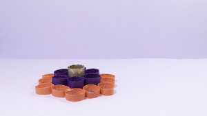 En ook deze variant kun je versieren in het voorbeeld is gebruik gemaakt van vlieger-papier