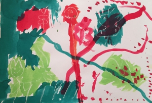 Hier is het kind helemaal vrij geweest wat ze mocht tekenen, is het niet prachtig