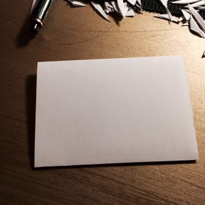 Vouw het halve a4tje dubbel