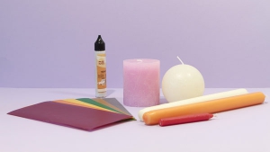 Wat heb je nodig om samen met je kind deze prachtige kaarsen te versieren?