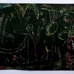 Toveren met wasco, plakkaatverf en een krabbertje|Deze techniek bestaat al heel lang, maar hij blijft leuk. Eerst vul je een vel papier helemaal met wasco (vet krijt) en vervolgens schilder je hier overheen met plakkaatverf.<br>Als de verf gedroogd is krab je met een krabbertje de verf weg, en ontstaat er een onvoorspelbare tekening.